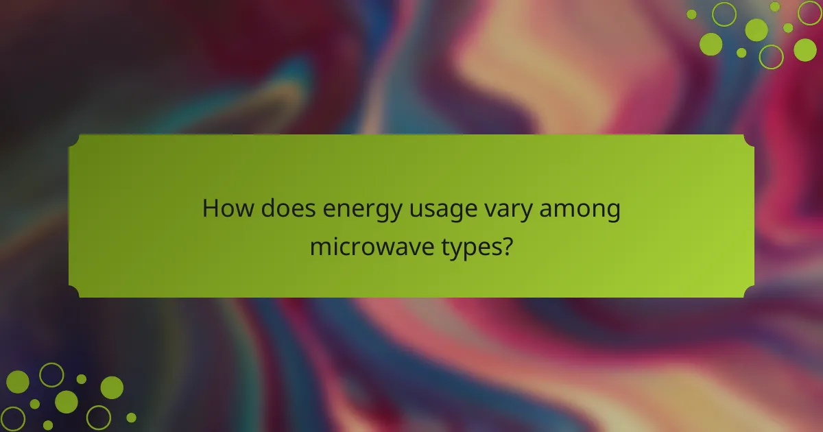 How does energy usage vary among microwave types?