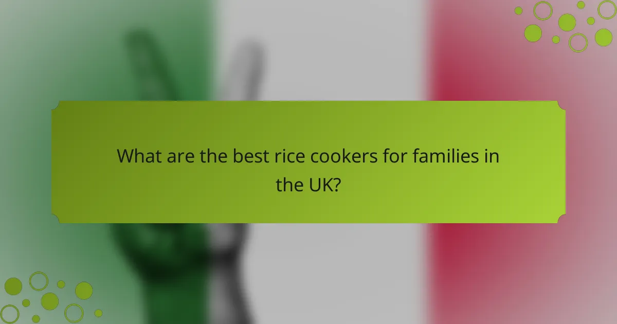 What are the best rice cookers for families in the UK?