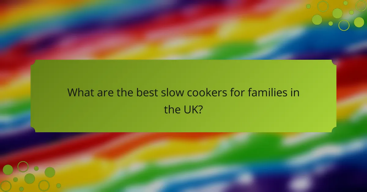 What are the best slow cookers for families in the UK?