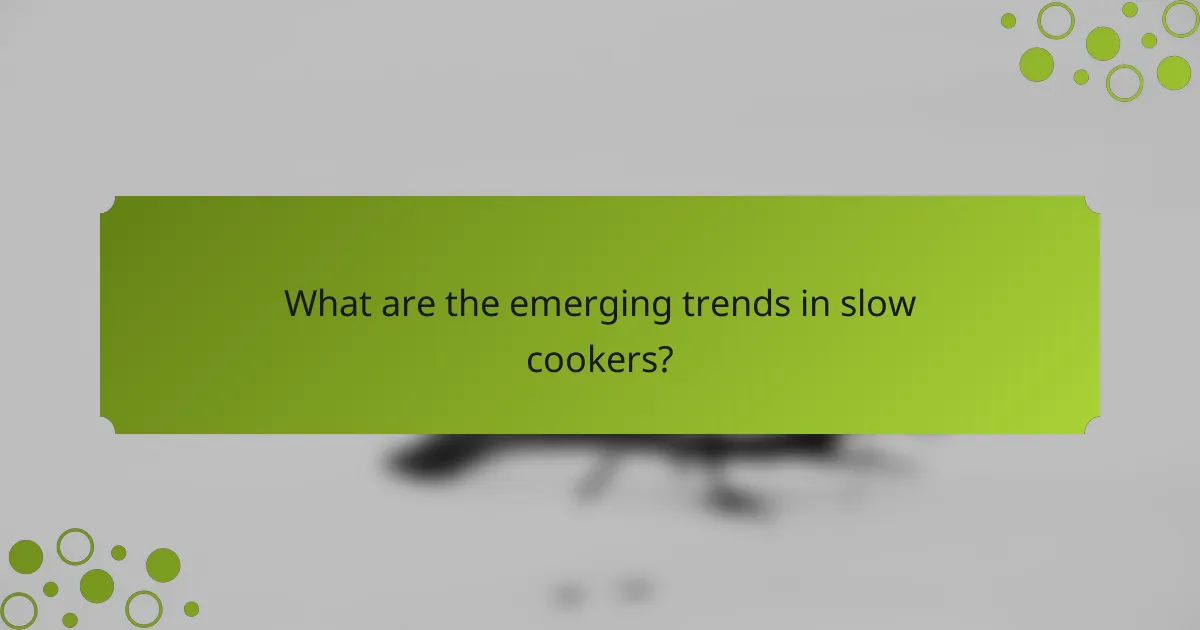 What are the emerging trends in slow cookers?