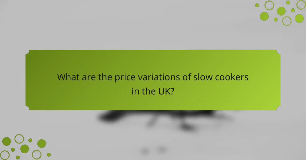 What are the price variations of slow cookers in the UK?